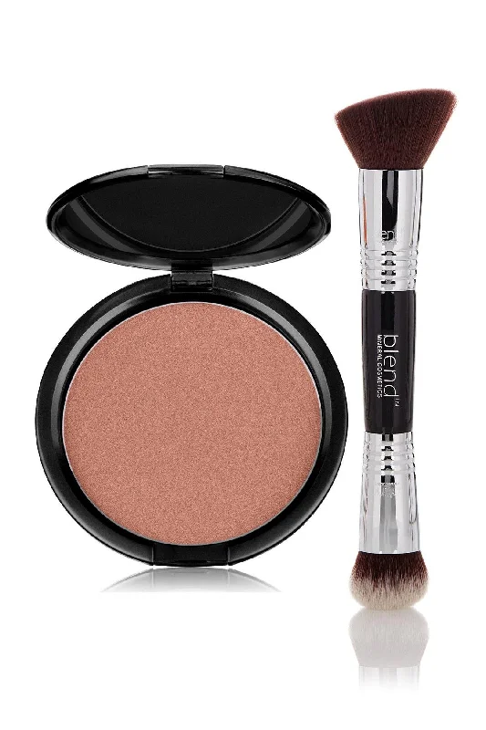 Bargain Alert Bronzer Mineral Pressed Powder & Brush Set - Goddess