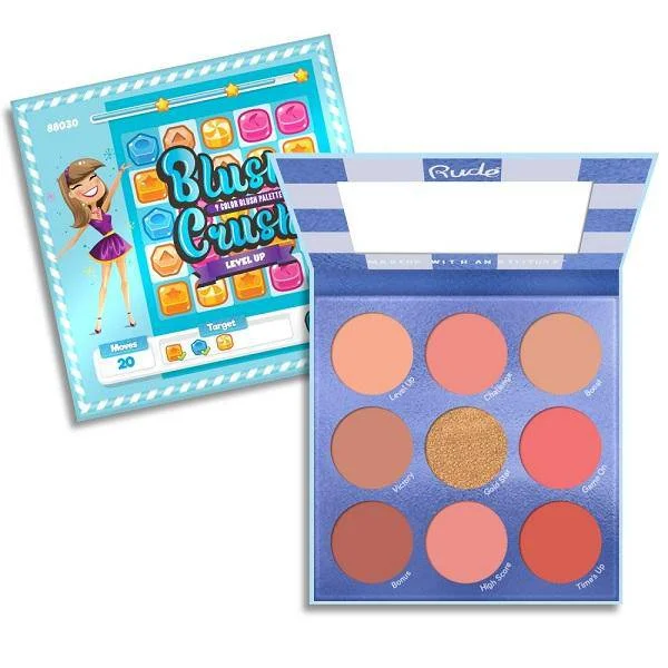 Lowest Price Rude Cosmetics Blush Crush 9 Color Blush Palette - Level Up