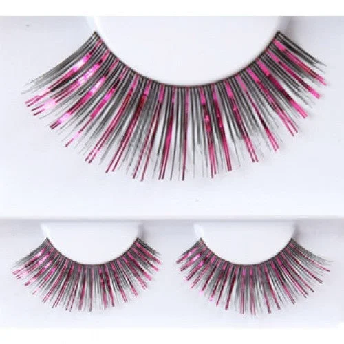 Steals and Deals Costume Fake Eyelashes - Fuchsia/Black