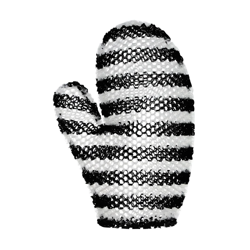 Weekend Savings Sensation Black & White Striped Exfoliating Mitt (Regular)