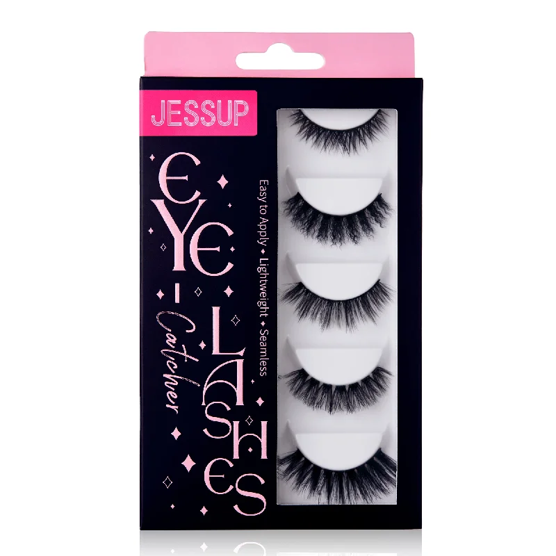 Time-Limited Offer Jessup False Eyelashes 5 Pairs Fake Eyelashes Natual Cat Eye Lashes Fluffy Wispy Short Volume Reusable Faux Mink Eyelashes, FE502