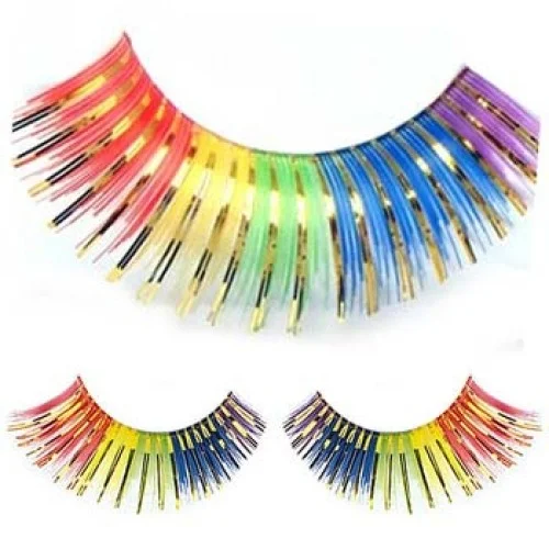 Super Deal Rainbow Eyelashes w/ Gold